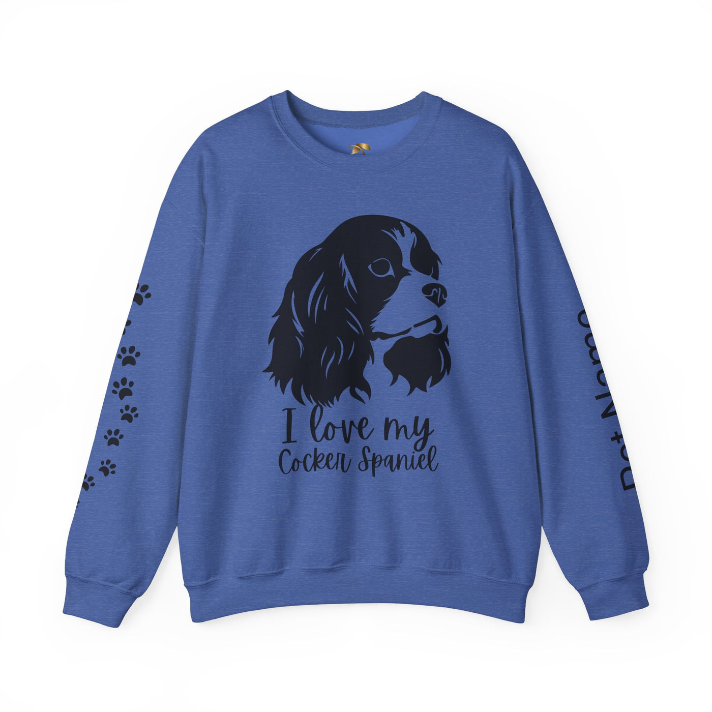 Cocker Spaniel Sweatshirt, Pet's Name Personalized Gift Idea, Cocker Spaniel Dog Owner Apparel, Custom Dog Paw Print Jumper, Comfy Crewneck - NOTALIFY