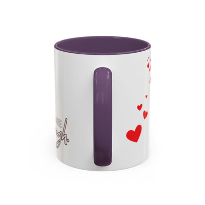 Accent Coffee Mug - You are Enough Mug - Custom Red Hearts Accent Coffee Cup Personalized Gift, Ceramic Mug, Kitchen Decor, Drinkware, Gift - NOTALIFY