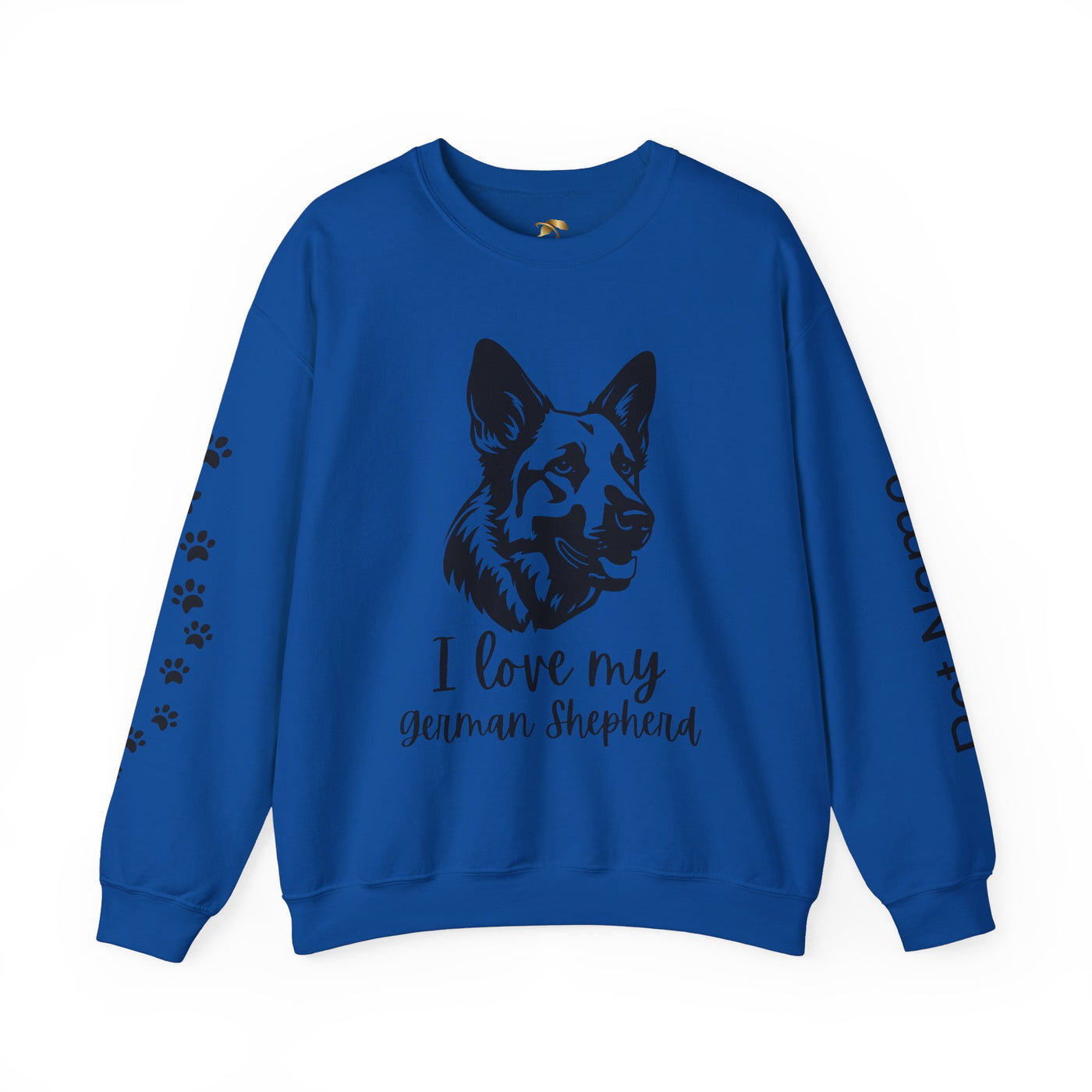 German Shepherd Lover Sweatshirt, Pet's Name Personalized, German Shepherd Dog Owner Apparel, Custom Dog Paw Print Jumper, Comfy Crewneck - NOTALIFY