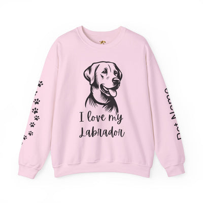 Labrador Lover Sweatshirt, Pet's Name Personalized, Labrador Dog Owner Apparel, Custom Dog Paw Print Jumper, Comfy Crewneck - NOTALIFY