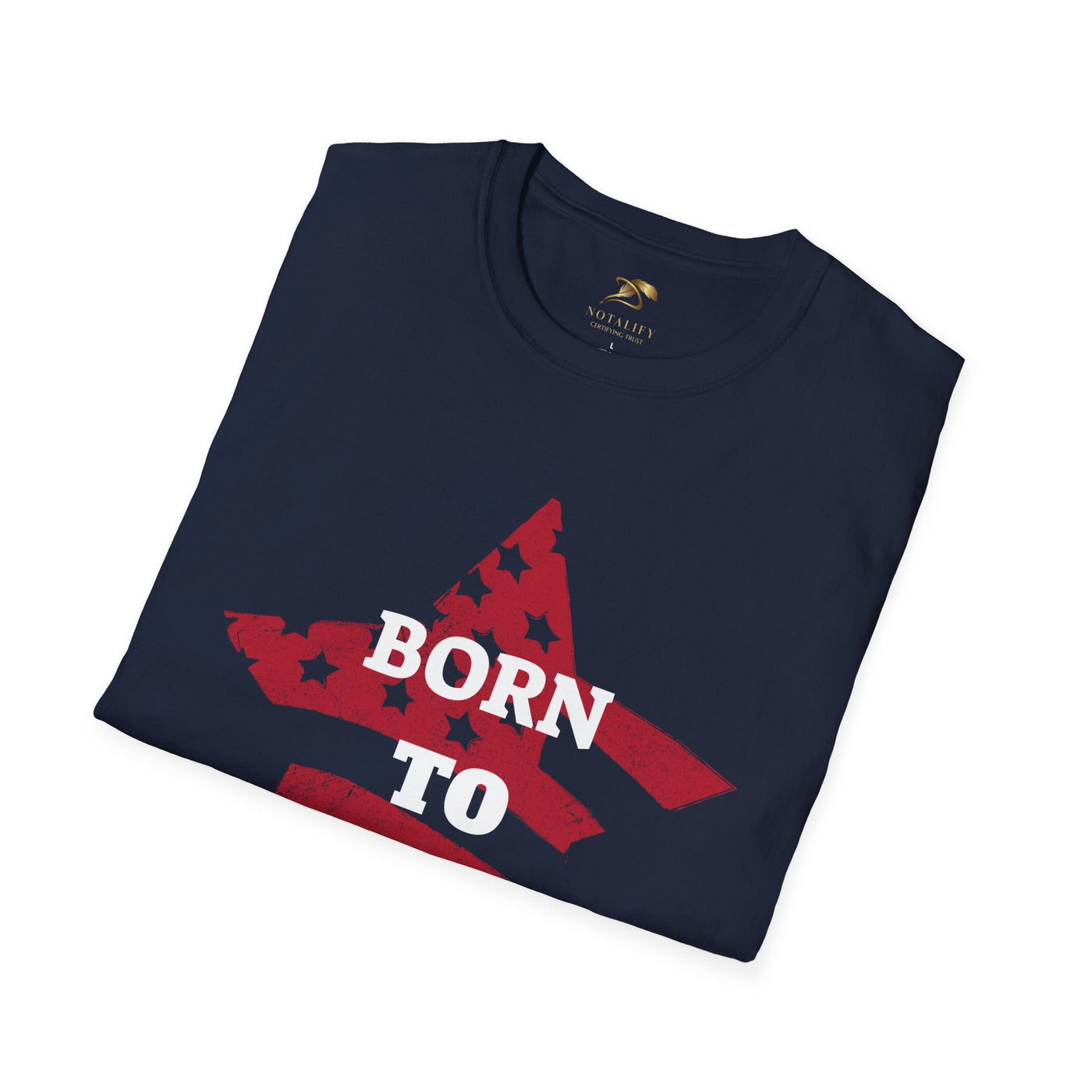 Born to Sparkle Patriotic T-Shirt folded, featuring a star design with red and white accents, perfect for Independence Day celebrations.