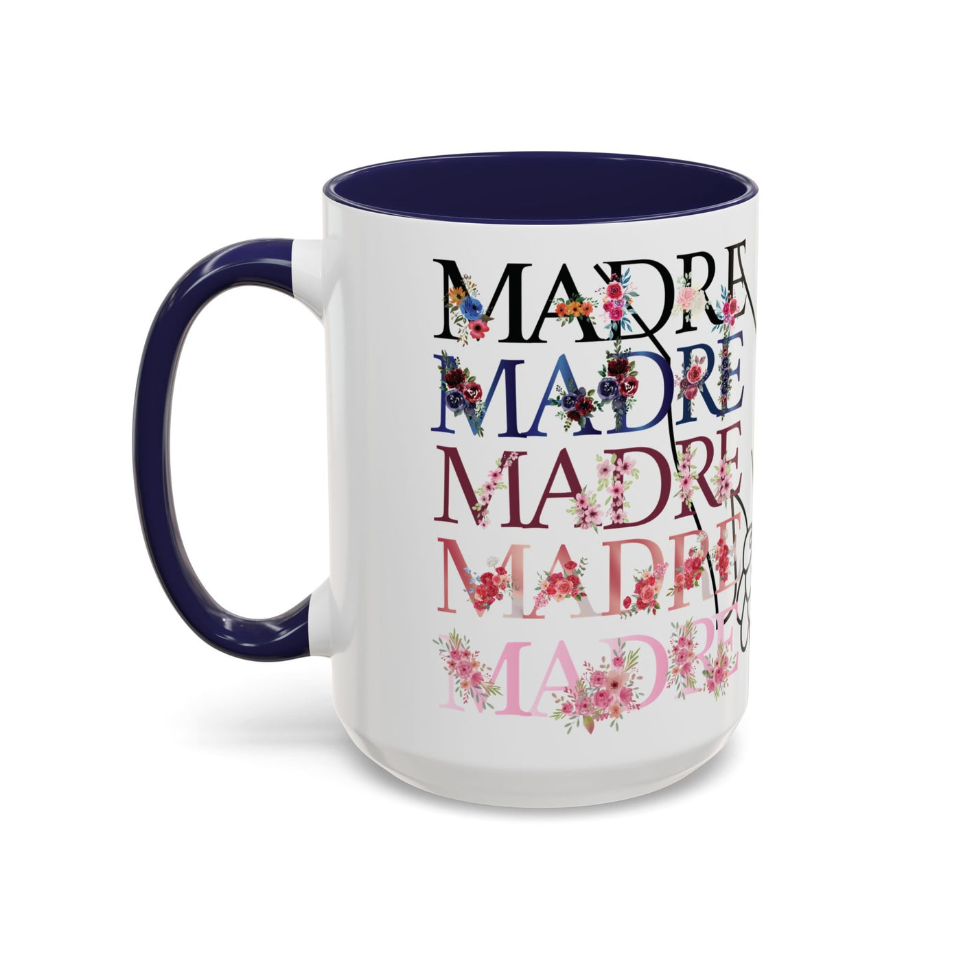 Mother's Day Mug, Accent Coffee Cup with Flowers and Names, Gift for M