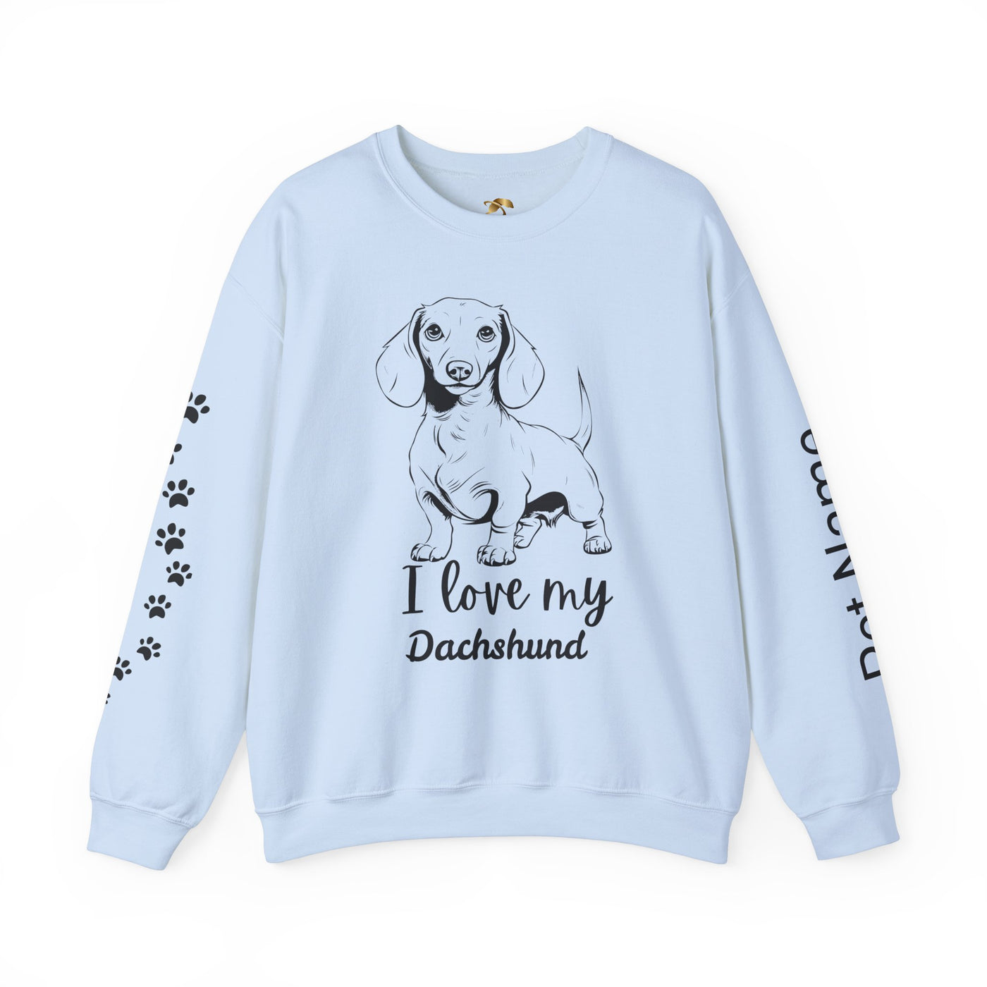 Dachshund Dog Lover Sweatshirt, Pet's Name Personalized Gift Idea, Dachshund Dog Owner Apparel, Custom Dog Paw Print Jumper, Comfy Crewneck - NOTALIFY