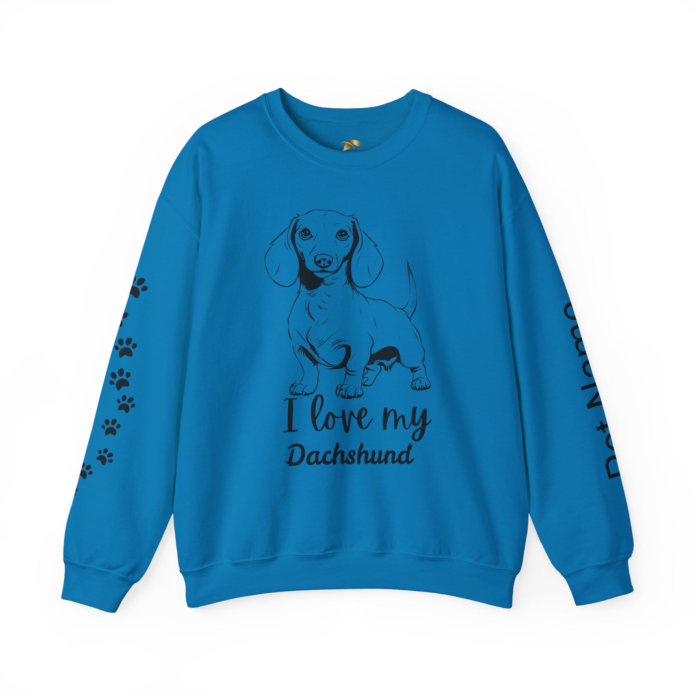 Dachshund Dog Lover Sweatshirt, Pet's Name Personalized Gift Idea, Dachshund Dog Owner Apparel, Custom Dog Paw Print Jumper, Comfy Crewneck - NOTALIFY