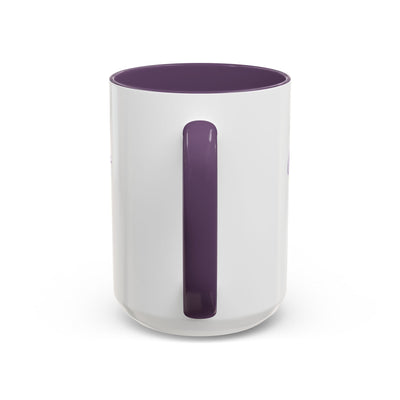 Inspirational butterfly coffee mug with purple handle and interior, perfect for motivational moments and self-care.