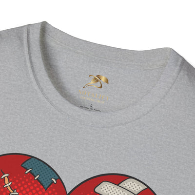 Heart Fixed Enamorados unisex t-shirt with broken heart design, perfect Valentine's Day gift.