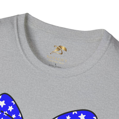 Coquette USA Patriotic T-Shirt with stars and stripes design, ideal for Independence Day celebrations.