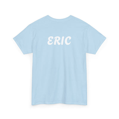 Unique "Be The Only One" barcode t-shirt in blue with a minimalist design