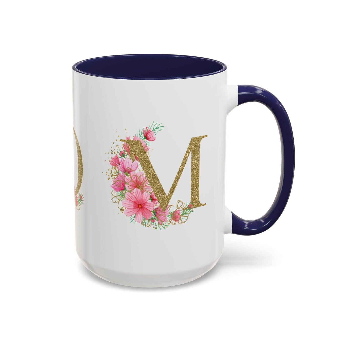 Mother's Day mug with floral design and custom names, ceramic drinkware, gift for mom.