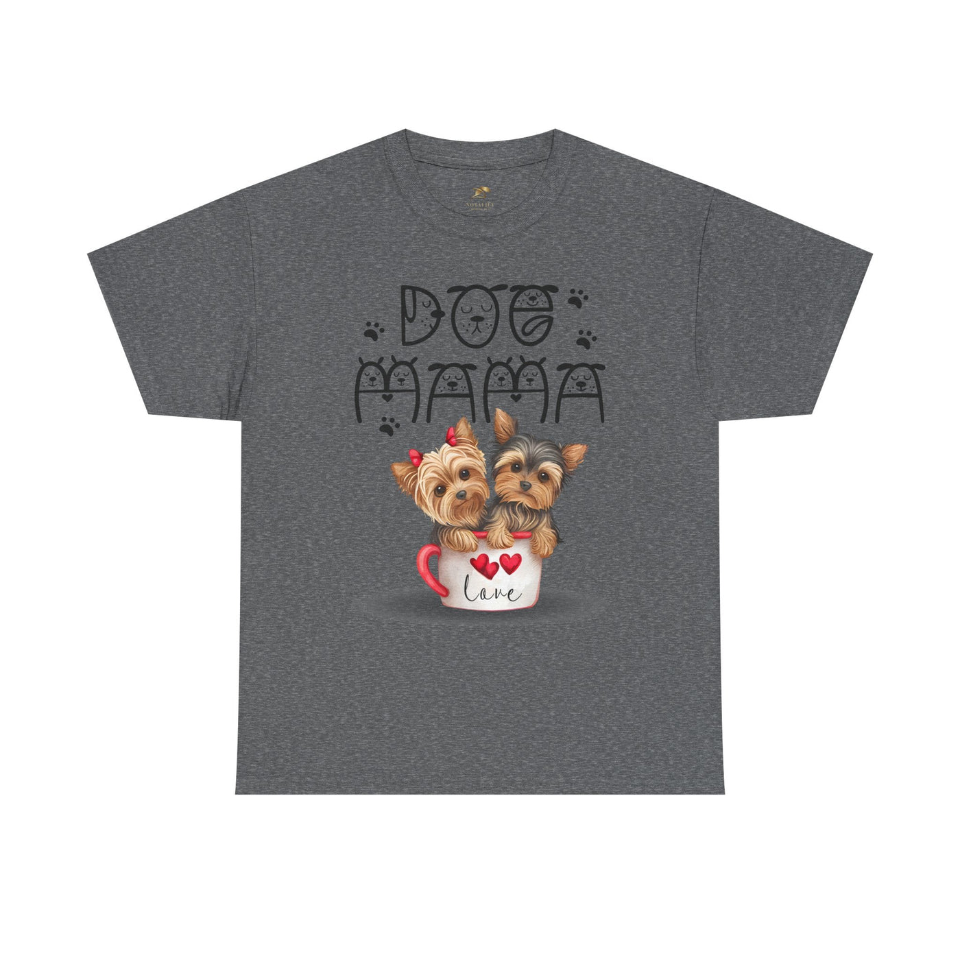 Dog Mama Unisex Tee with playful animal print design, perfect gift for dog lovers.