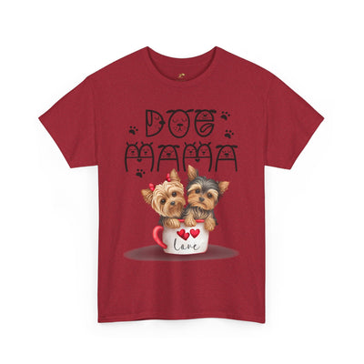 Dog Mama Unisex Tee with playful dog print, perfect for pet parents and dog lovers.