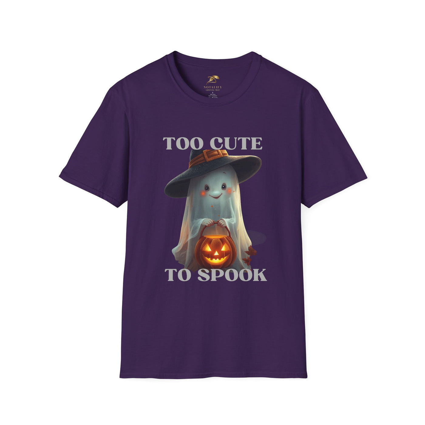 NOTALIFY Too Cute to Spook Halloween Ghost TEE | Adorable Pumpkin Lantern Tee | Cotton Short Sleeve | Fall Outfit for Kids