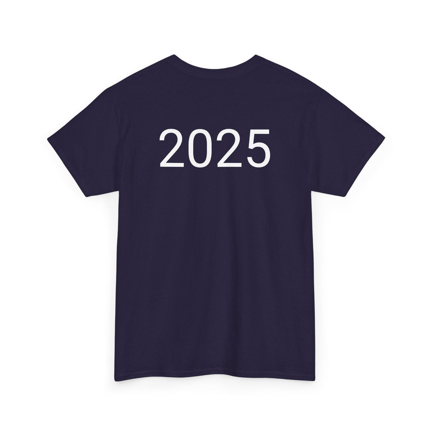 Astronaut Space Vibes Tee with galaxy graphic and 2025 on the back, perfect for space enthusiasts.