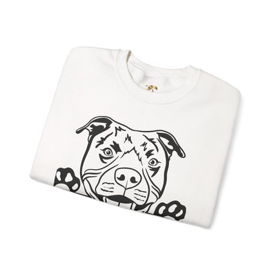 Pit Bull Lover Sweatshirt, Pet's Name Personalized Gift Idea, Pit Bull Dog Owner Apparel, Custom Dog Paw Print Jumper, Comfy Crewneck - NOTALIFY
