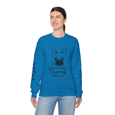 Frenchie Dog Lover Sweatshirt, Pet's Name Personalized Gift Idea, Frenchie Dog Owner Apparel, Custom Dog Paw Print Jumper, Comfy Crewneck