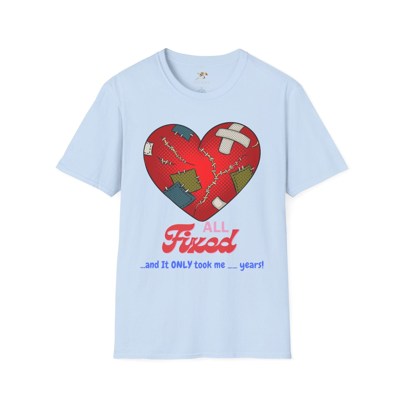 Unisex T-shirt featuring a fixed heart design for couples, perfect Valentine's Day gift.