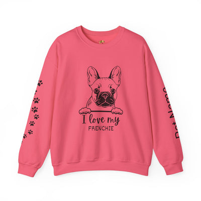 Frenchie Dog Lover Sweatshirt, Pet's Name Personalized Gift Idea, Frenchie Dog Owner Apparel, Custom Dog Paw Print Jumper, Comfy Crewneck