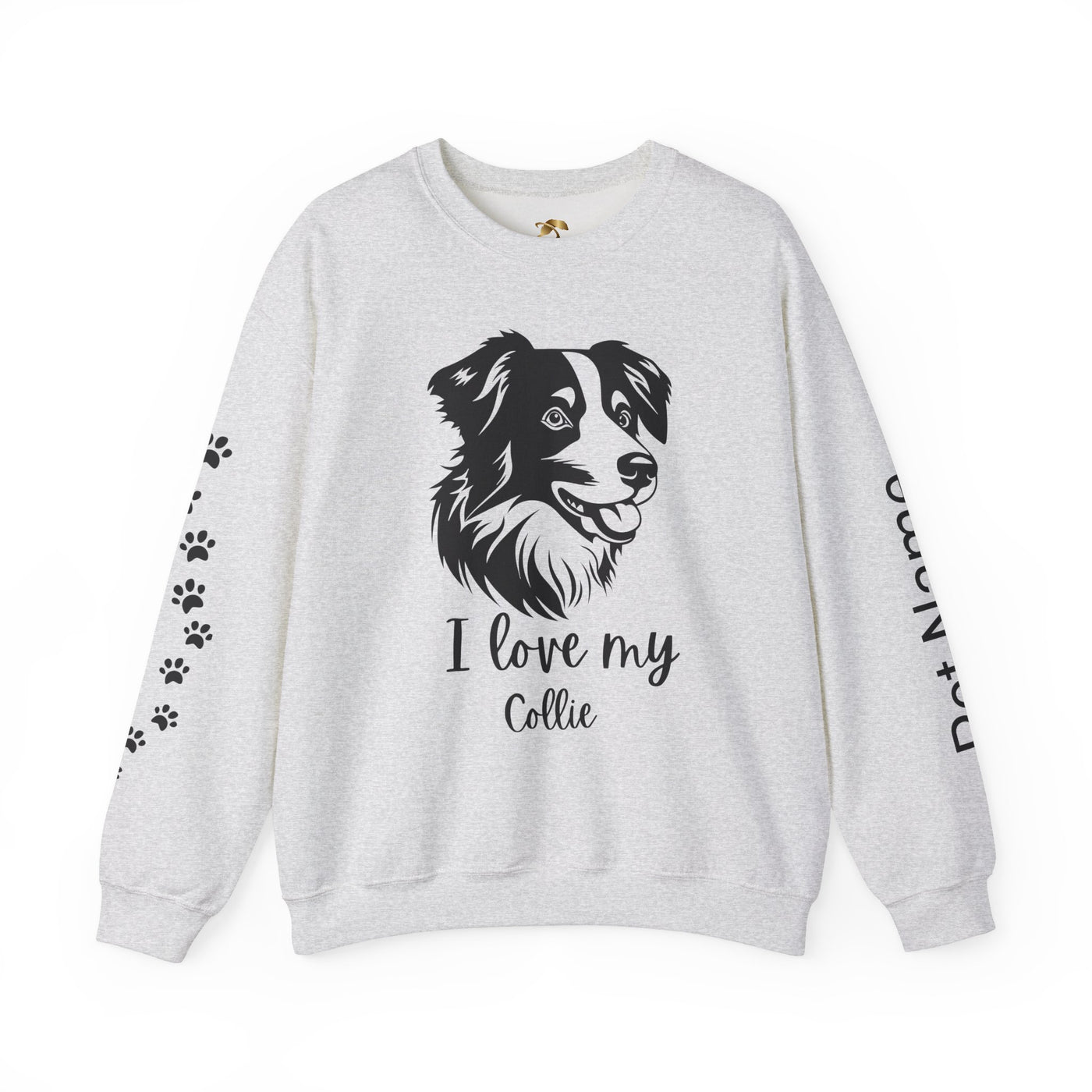 Collie Lover Sweatshirt, Pet's Name Personalized Gift Idea, Collie Dog Owner Apparel, Custom Dog Paw Print Jumper, Comfy Crewneck - NOTALIFY