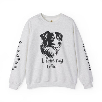 Collie Lover Sweatshirt, Pet's Name Personalized Gift Idea, Collie Dog Owner Apparel, Custom Dog Paw Print Jumper, Comfy Crewneck - NOTALIFY