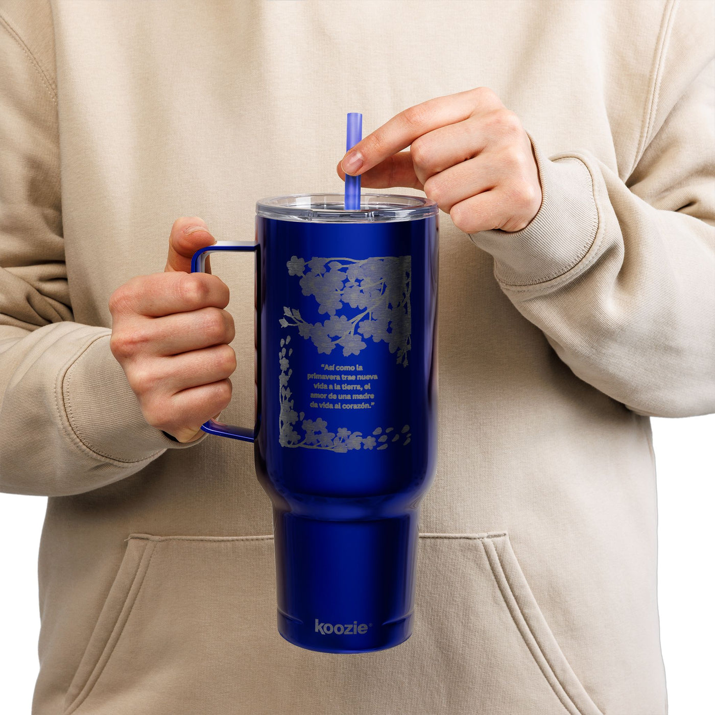Floral Insulated Tumbler, Custom Drinkware for Moms - Personalized 40oz Gift for Birthdays, Mother's Day, Special Occasions, Engraving - NOTALIFY