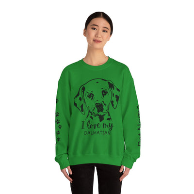 Damatian Dog Lover Sweatshirt, Pet's Name Personalized Gift Idea, Frenchie Dog Owner Apparel, Custom Dog Paw Print Jumper, Comfy Crewneck