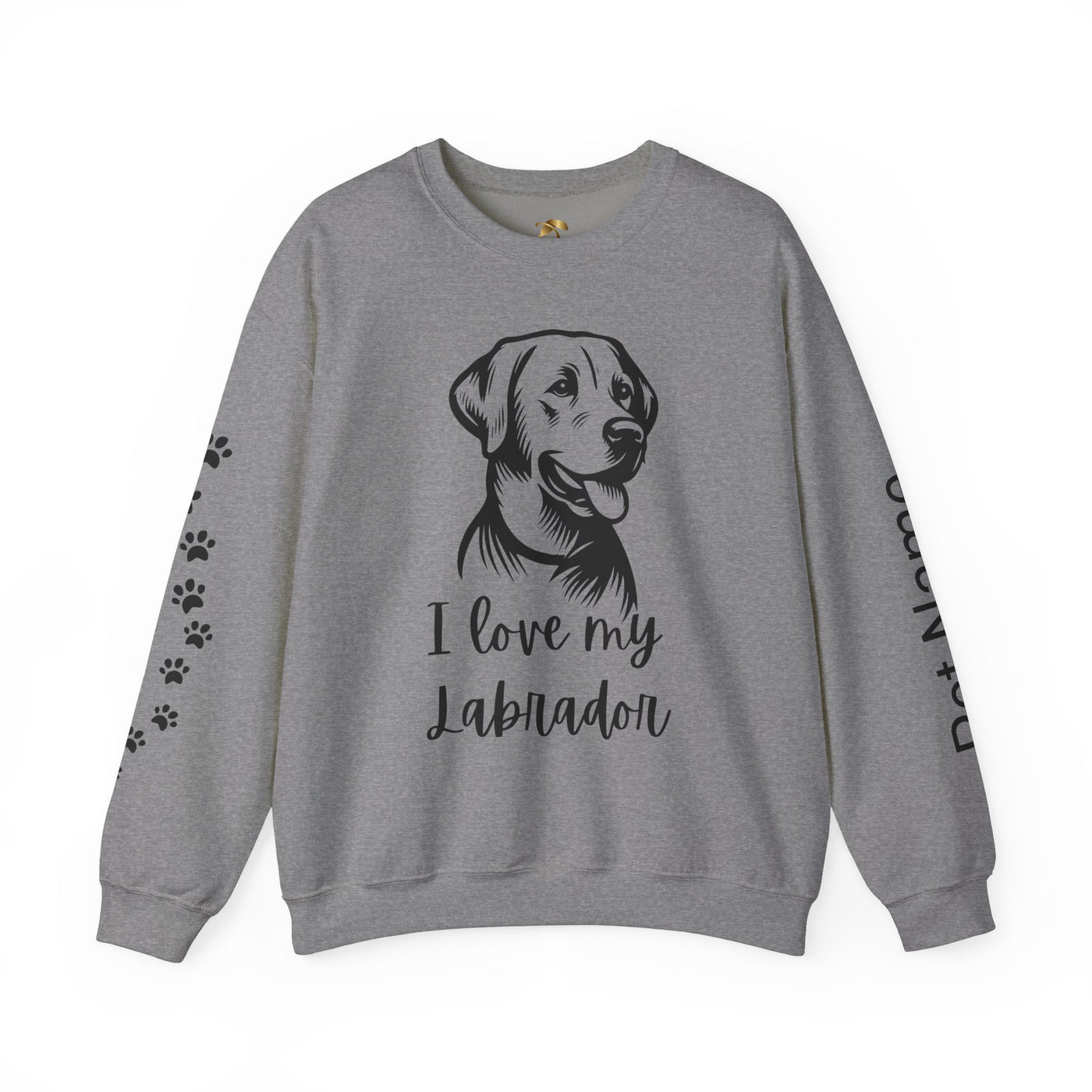 Labrador Lover Sweatshirt, Pet's Name Personalized, Labrador Dog Owner Apparel, Custom Dog Paw Print Jumper, Comfy Crewneck - NOTALIFY