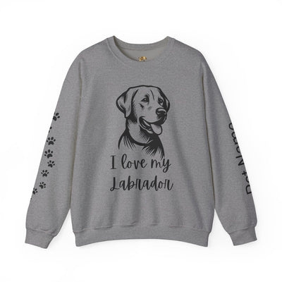 Labrador Lover Sweatshirt, Pet's Name Personalized, Labrador Dog Owner Apparel, Custom Dog Paw Print Jumper, Comfy Crewneck - NOTALIFY