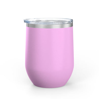 12oz Positive Affirmation Wine Tumbler, stainless steel, pink, with a leak-proof lid and double-wall insulation, ideal for coffee and wine lovers.