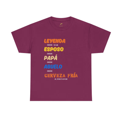 Funny Grandpa Beer Shirt | Leyenda Desde Esposo Papá Abuelo Tee | Spanish Dad Gift | Fathers Day Latino Humor T-Shirt for Men | Gift for Dad