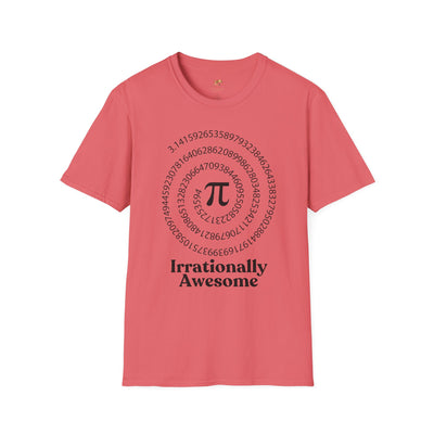 Pi Day Unisex Softstyle T-Shirt, Math Geek Gift, Irrationally Awesome Tee, March 14 Celebration Shirt, Mathematics Lover Top - NOTALIFY