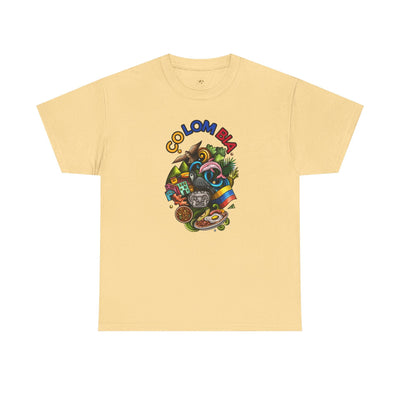 Colorful Unisex Heavy Cotton Tee with Joyful Message, Fun T-Shirt, Cas