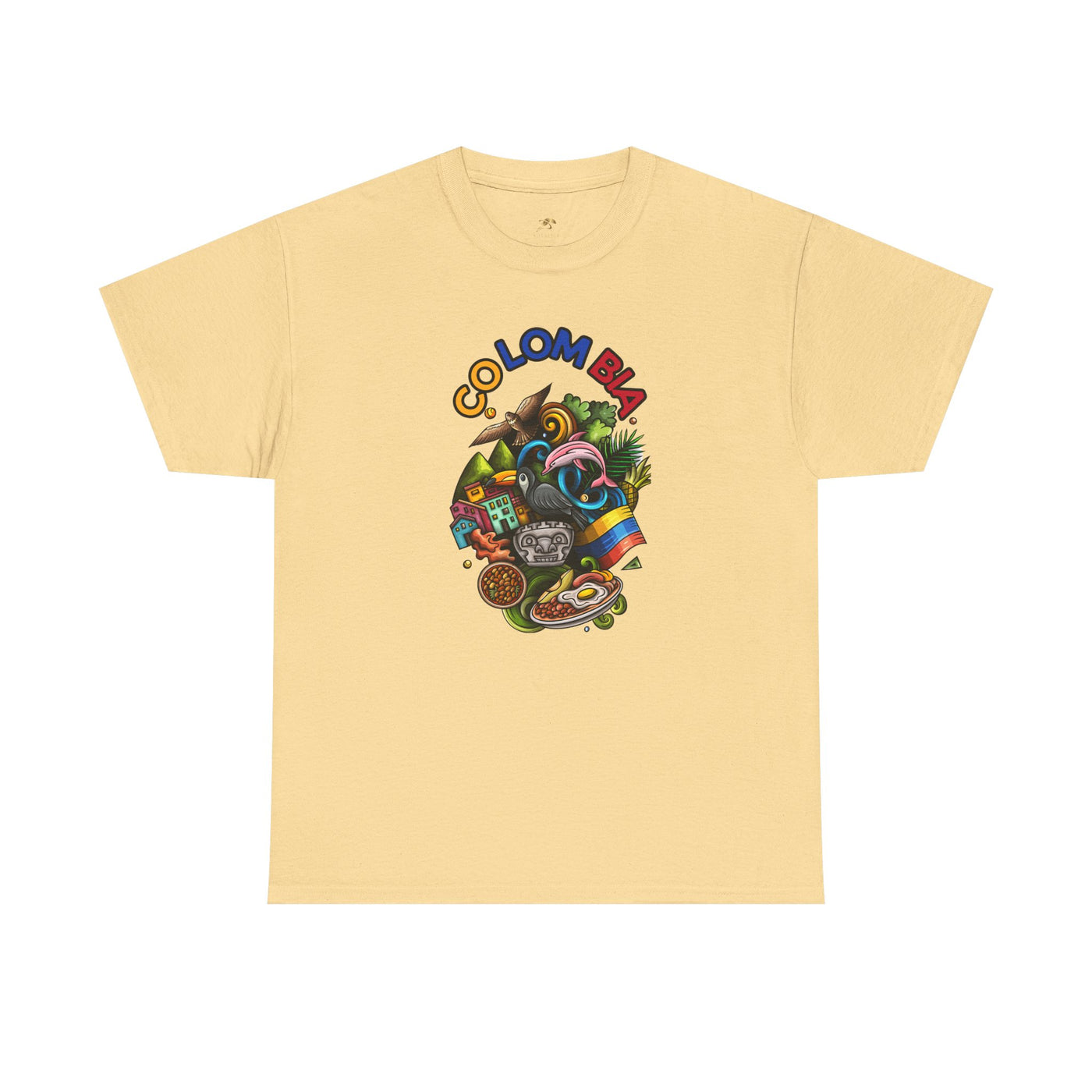 Colorful Unisex Heavy Cotton Tee with Joyful Message, Fun T-Shirt, Cas