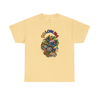 Colorful Unisex Heavy Cotton Tee with Joyful Message, Fun T-Shirt, Cas