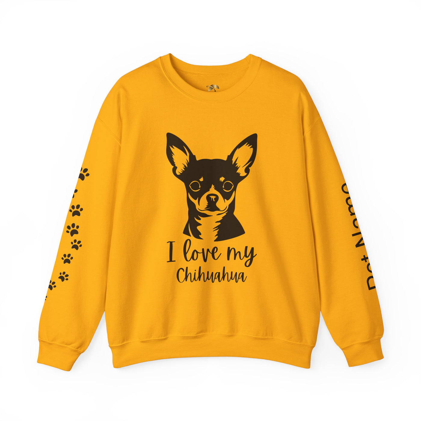 Chihuahua Lover Sweatshirt, Pet's Name Personalized Gift Idea, Chihuahua Dog Owner Apparel, Custom Dog Paw Print Jumper, Comfy Crewneck - NOTALIFY