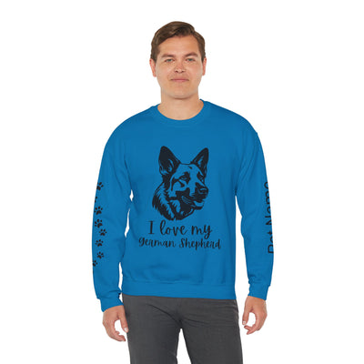 German Shepherd Lover Sweatshirt, Pet's Name Personalized, German Shepherd Dog Owner Apparel, Custom Dog Paw Print Jumper, Comfy Crewneck - NOTALIFY