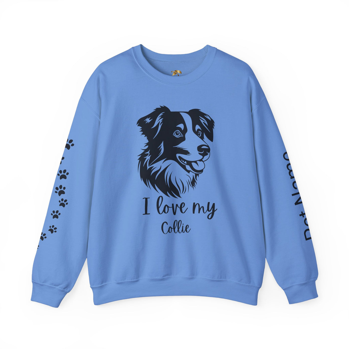 Collie Lover Sweatshirt, Pet's Name Personalized Gift Idea, Collie Dog Owner Apparel, Custom Dog Paw Print Jumper, Comfy Crewneck - NOTALIFY