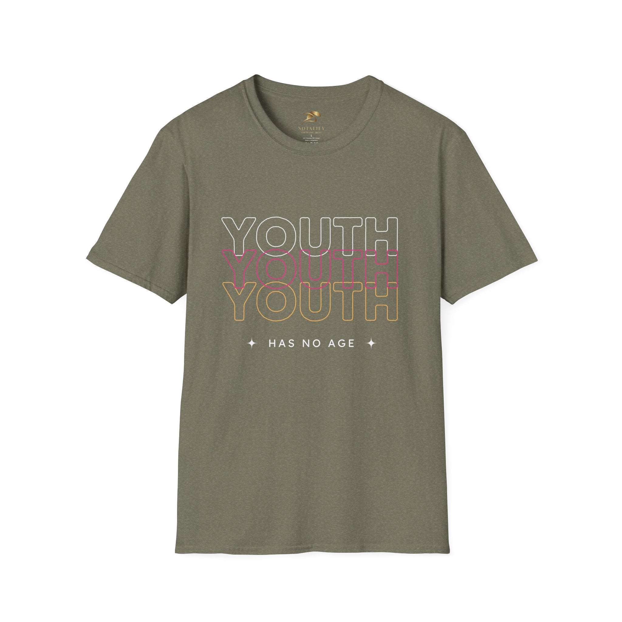 Youth Day Unisex Softstyle T-Shirt in olive green with 