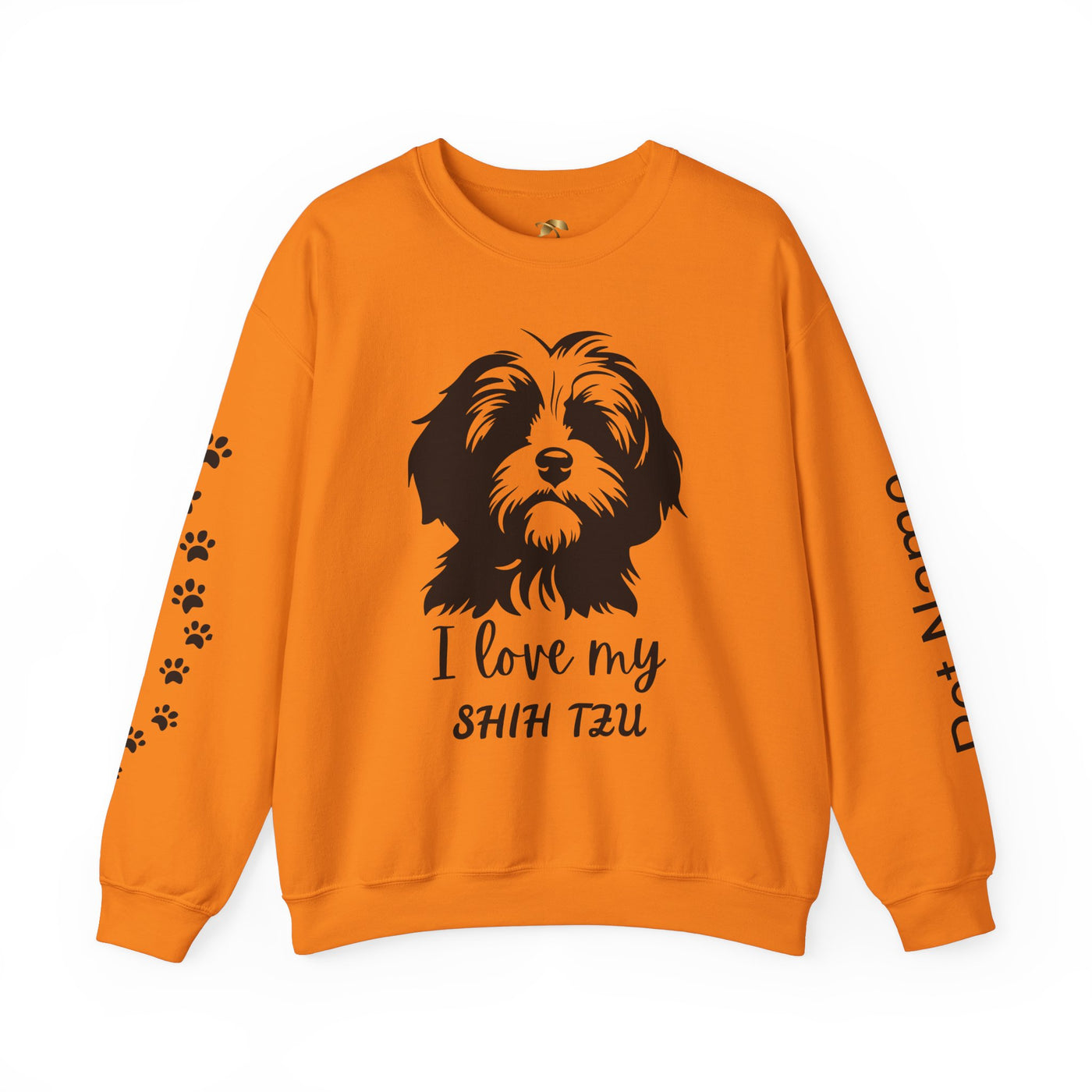 Shih Tzu Dog Lover Sweatshirt, Pet's Name Personalized Gift Idea, Frenchie Dog Owner Apparel, Custom Dog Paw Print Jumper, Comfy Crewneck