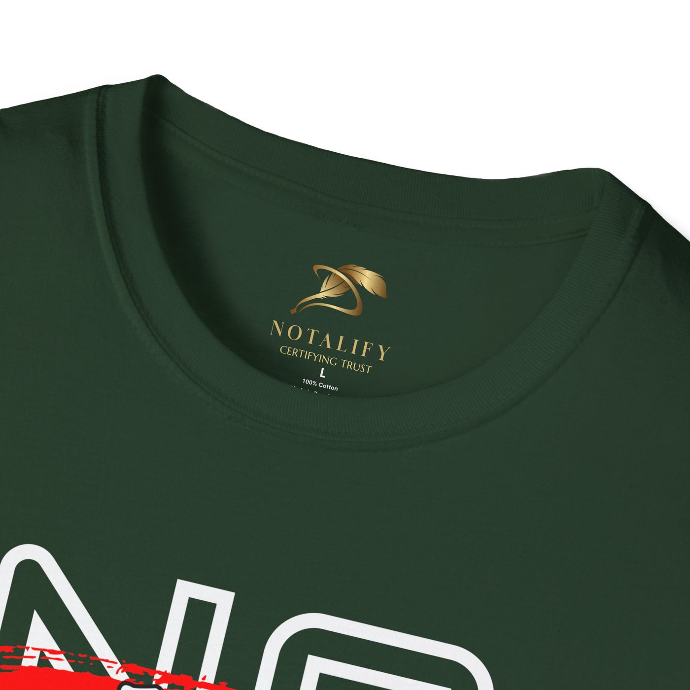 Dark green unisex No Fear No Limits motivational graphic t-shirt with crew neckline, made from 100% ring-spun cotton.