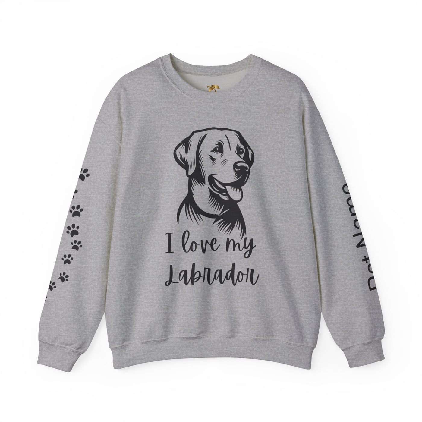 Labrador Lover Sweatshirt, Pet's Name Personalized, Labrador Dog Owner Apparel, Custom Dog Paw Print Jumper, Comfy Crewneck - NOTALIFY