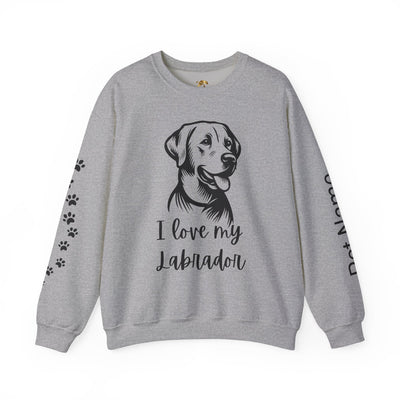 Labrador Lover Sweatshirt, Pet's Name Personalized, Labrador Dog Owner Apparel, Custom Dog Paw Print Jumper, Comfy Crewneck - NOTALIFY