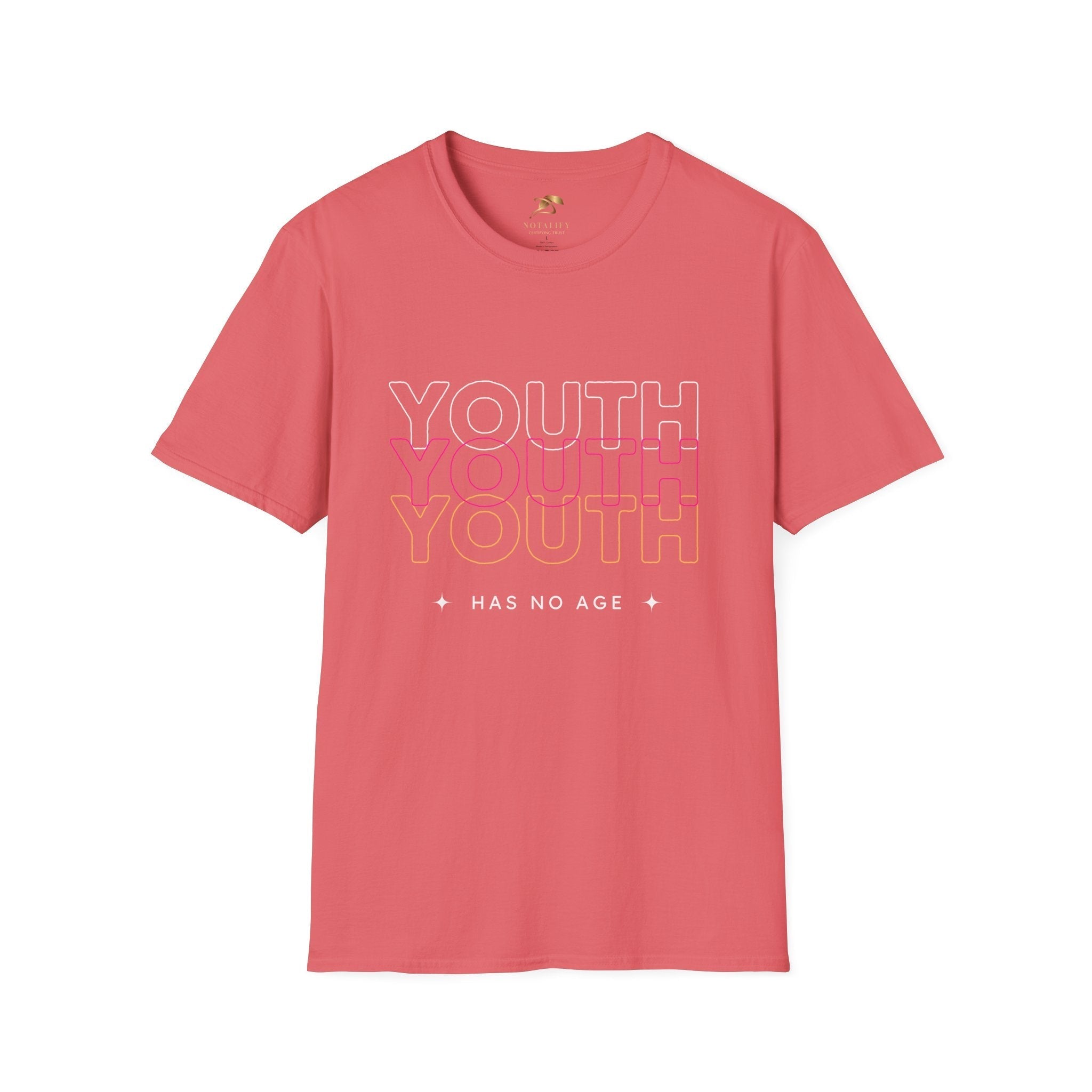 Youth Day Unisex Softstyle T-Shirt in coral with 