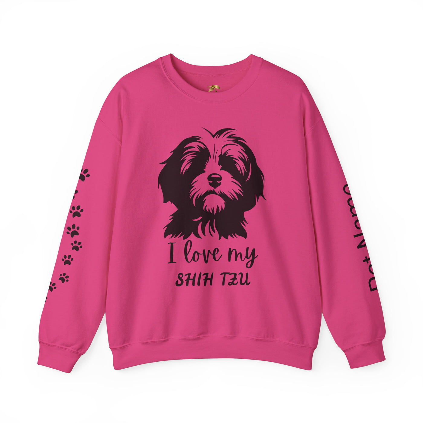 Shih Tzu Dog Lover Sweatshirt, Pet's Name Personalized Gift Idea, Frenchie Dog Owner Apparel, Custom Dog Paw Print Jumper, Comfy Crewneck