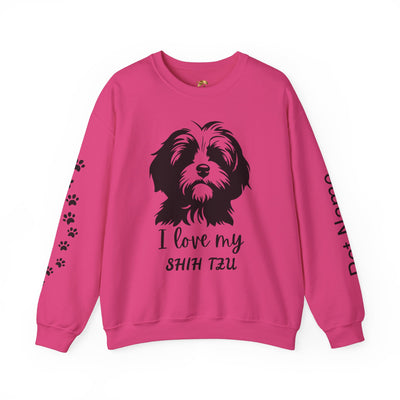 Shih Tzu Dog Lover Sweatshirt, Pet's Name Personalized Gift Idea, Frenchie Dog Owner Apparel, Custom Dog Paw Print Jumper, Comfy Crewneck