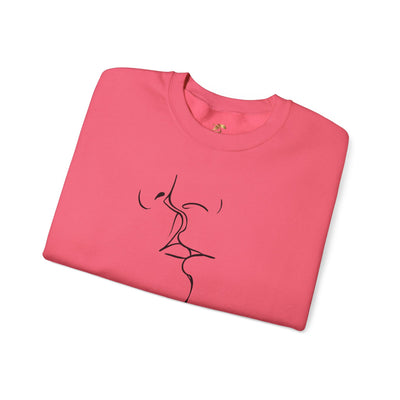 Valentines Couples KISSING Unisex Sweatshirt, Heart Fixed Enamorados, 