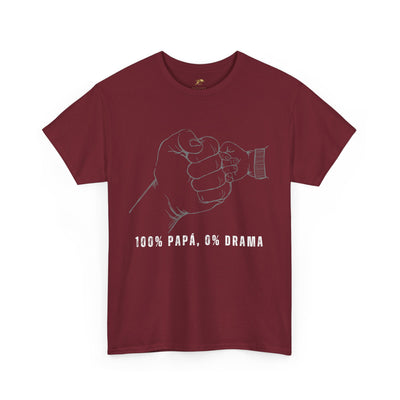 100 Percent Papá 0 Percent Drama Shirt | Funny Spanish Dad Tee | Fathers Day Gift for Dad| Cool Latino Dad Shirt | Parent Humor Graphic Tee