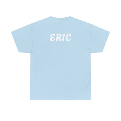 Unique "Be The Only One" barcode t-shirt in blue with a minimalist design