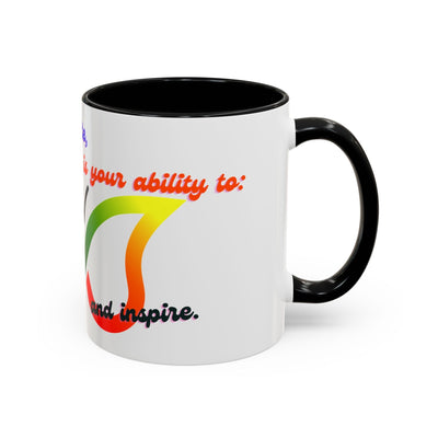 Infinity Butterfly Mug with motivational quote, black interior, available in 11oz and 15oz sizes.