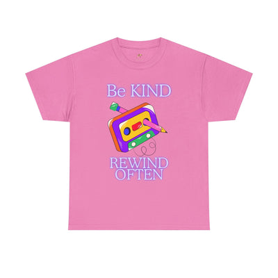 Retro Be Kind Rewind Often T-Shirt with cassette design, unisex, 90s nostalgia.