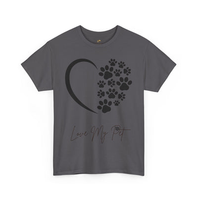 Pet Lover Unisex Heavy Cotton Tee, Love My Pet Shirt, Dog Cat Owner Gift, Animal Lover Apparel, Pet Tee - NOTALIFY
